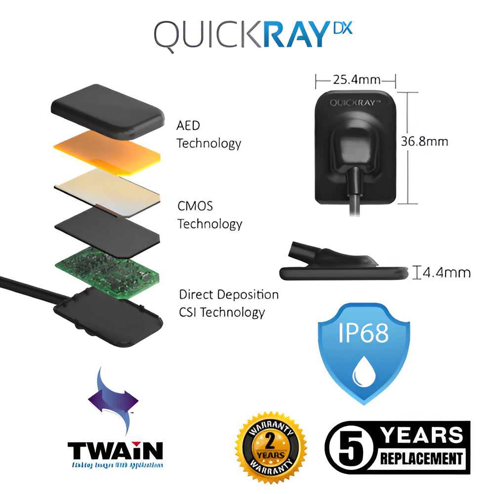 NEW QuickRayDX Intra Oral Sensor Size 1 with 2 Year Manufacturer Warranty