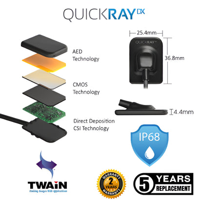 NEW QuickRayDX Intra Oral Sensor Size 2 with 2 Year Manufacturer Warranty